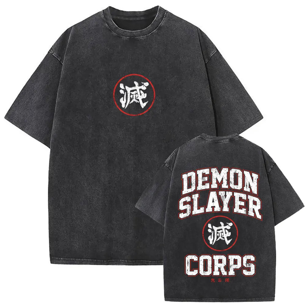 Demon Slayer Vintage Graphic T-Shirt – Oversized Anime Streetwear