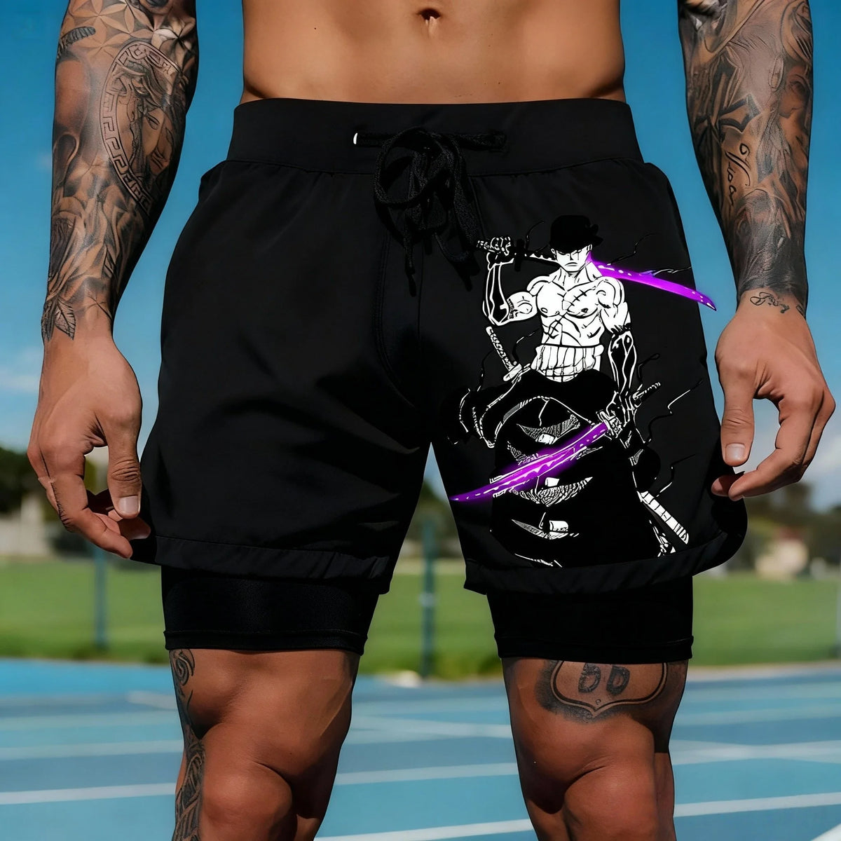 Portgas D. Ace Double-Layer Athletic Shorts – One Piece