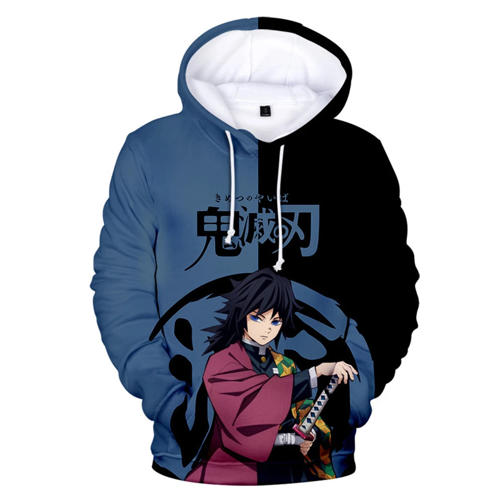 Anime 3D Print Oversized Hoodie – Y2K Pullover