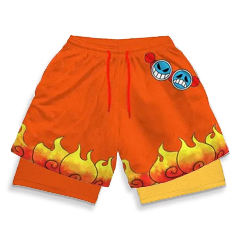 Anime 3D Print 2-in-1 Gym Shorts