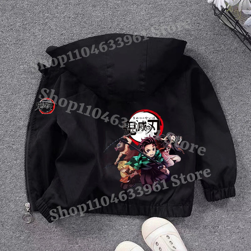 Demon Slayer Kids Windbreaker – Anime Sweatshirt Jacket