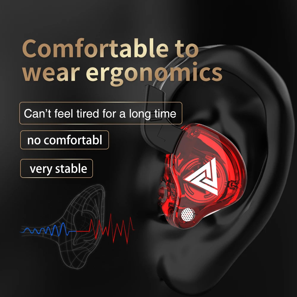 Original QKZ AK6 In-Ear Earphone 6 Dynamic Driver Unit Headphone with Mic Stereo Sports HiFi Subwoofer Headset Monitor Earbuds