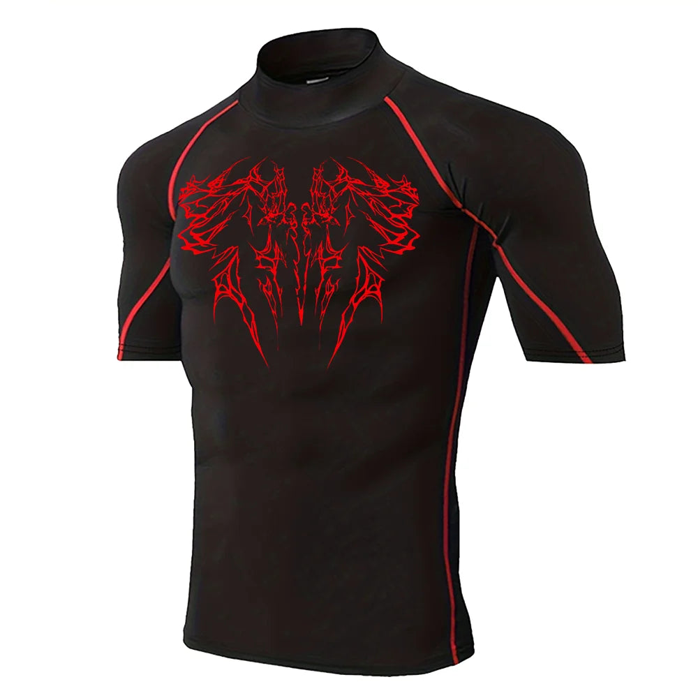 Gothic Print Gym T-Shirt – Quick Dry Sport Tee