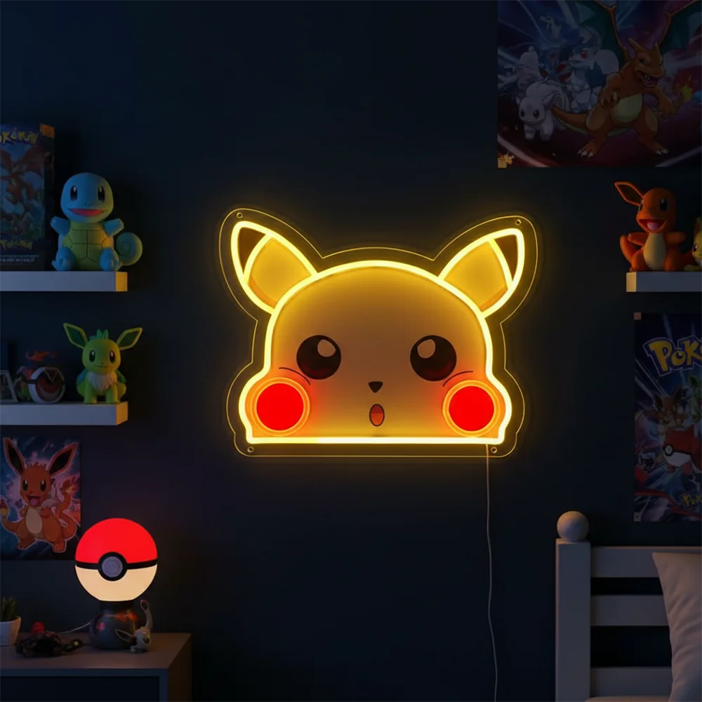 Pokémon & Dragon Ball Neon LED Light – Anime Wall Art