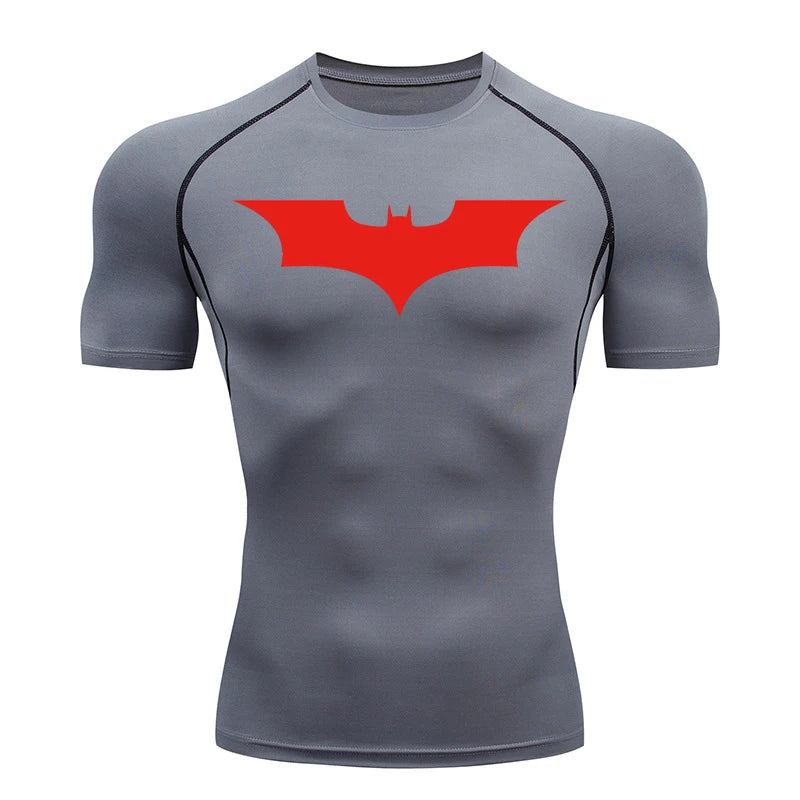 Bat Print Compression Gym Shirt – Quick Dry