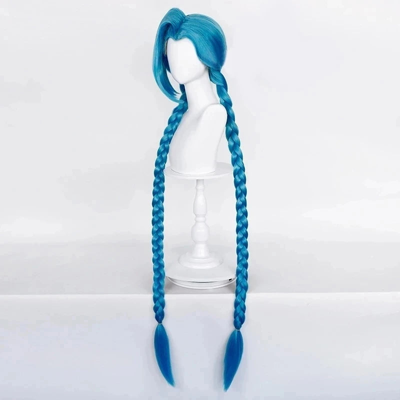Jinx Cosplay Wig – Arcane Long Blue Braided Wig