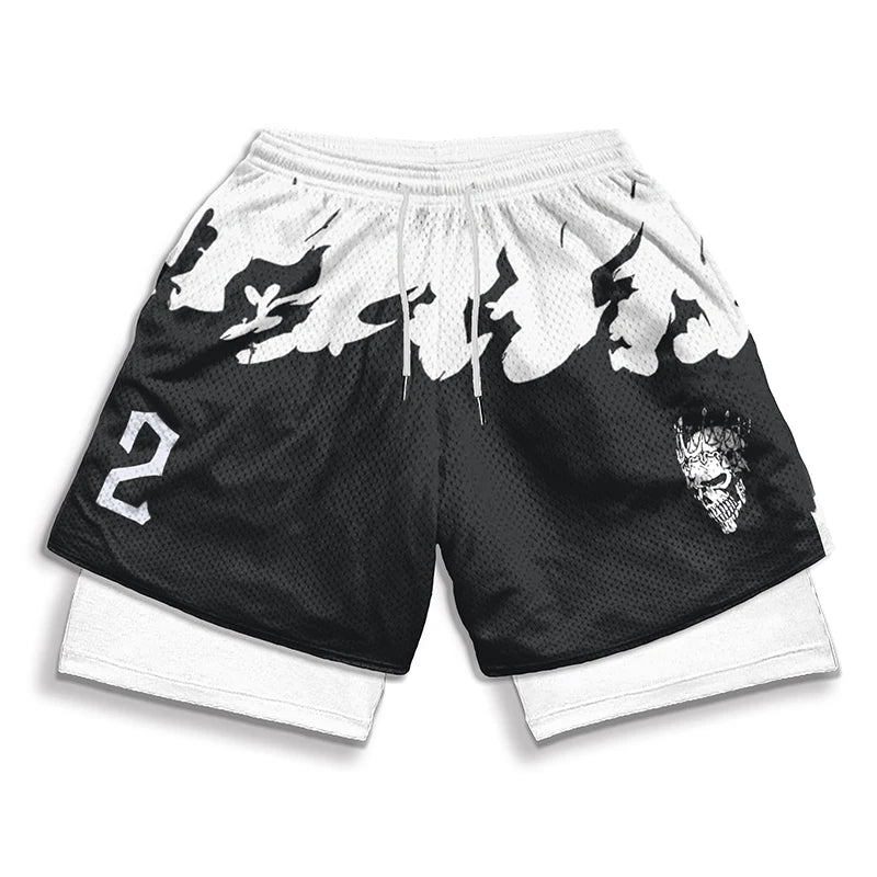 Anime 3D Print 2-in-1 Gym Shorts