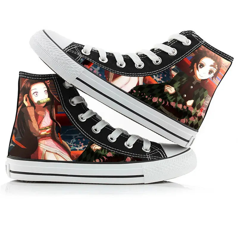 Demon Slayer High-Top Sneakers – Hand-Painted Anime Shoes