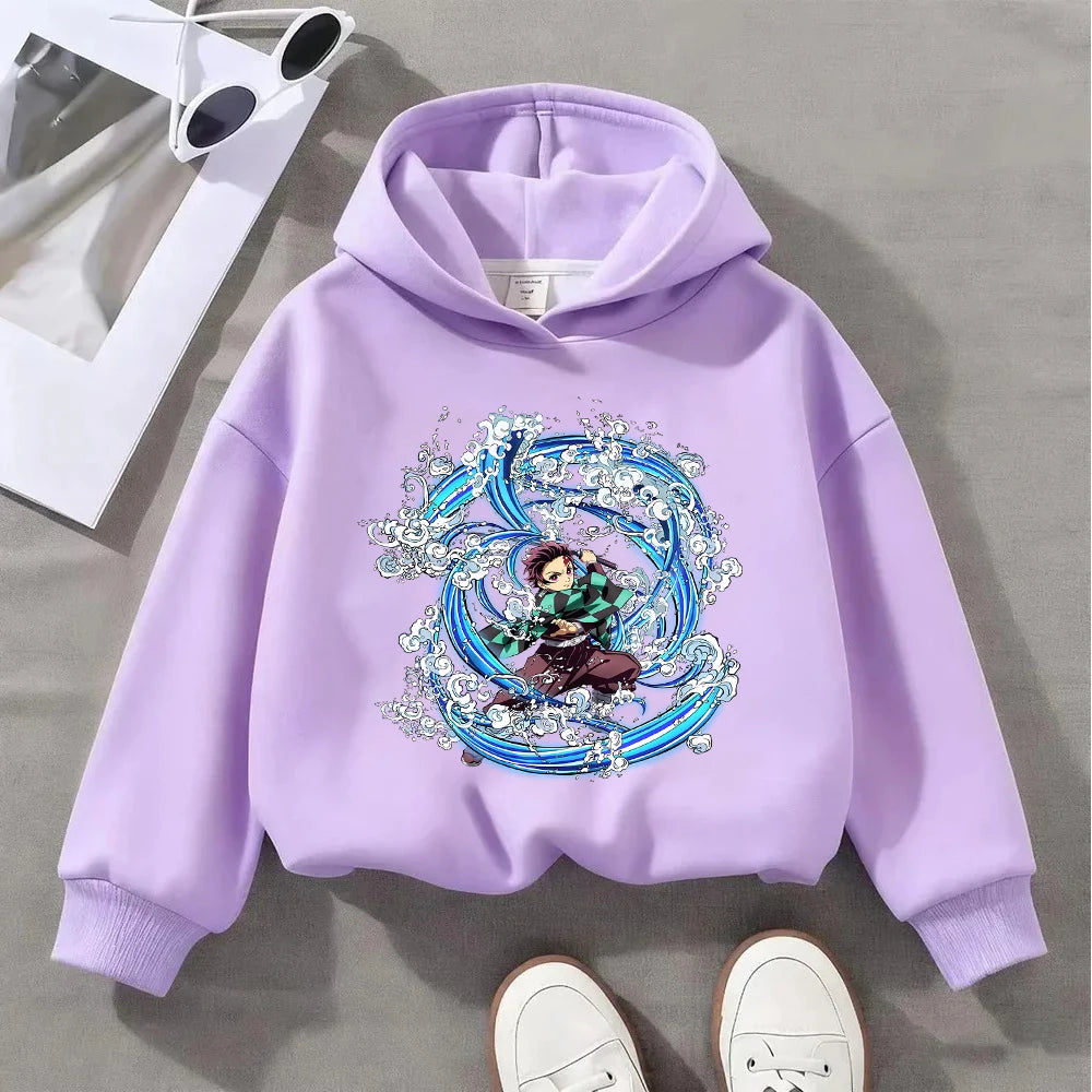 Tanjiro Flame Kids Hoodie – Demon Slayer Anime Pullover