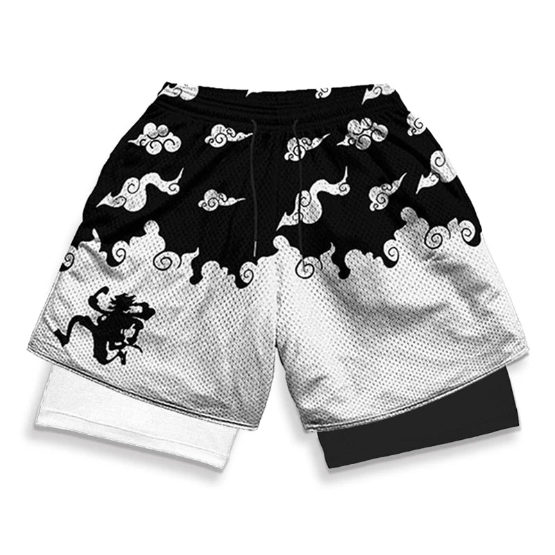 Anime 3D Print 2-in-1 Gym Shorts