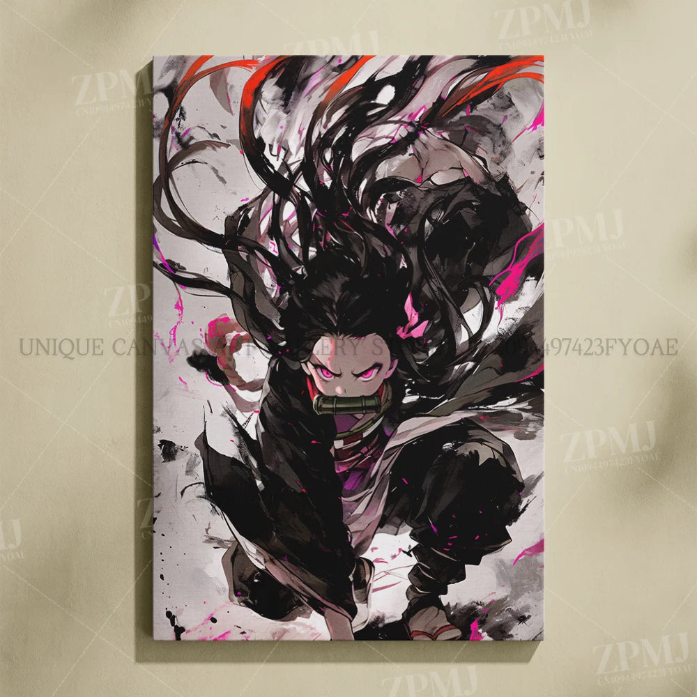 Demon Slayer Poster Art – Anime Canvas Wall Print