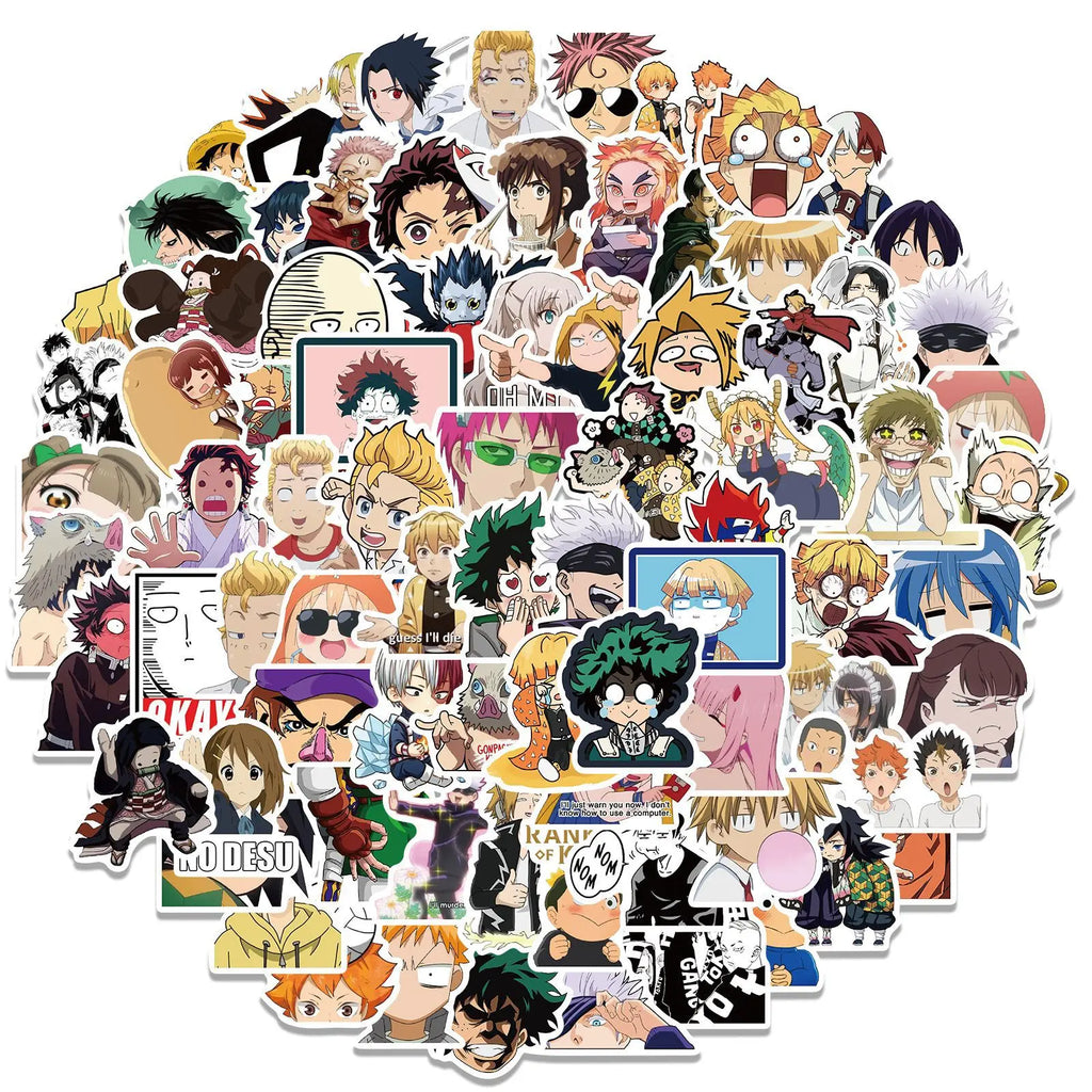Anime Sticker Pack 300pcs – One Piece, Jujutsu Kaisen & Dragon Ball
