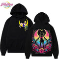 Sailor Moon Neon Art Hoodie – Y2K Anime Sweatshirt