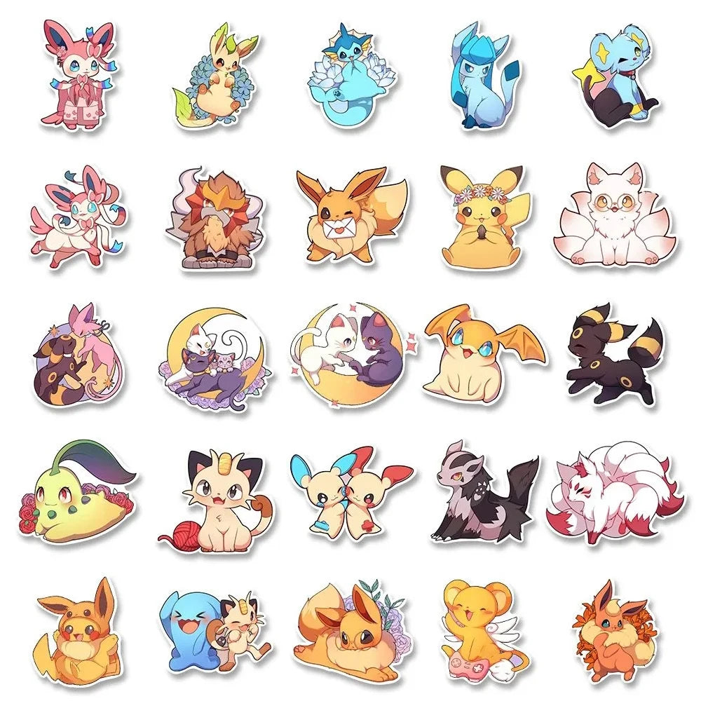 Kawaii Pokémon Sticker Pack – Aesthetic Cartoon Decals