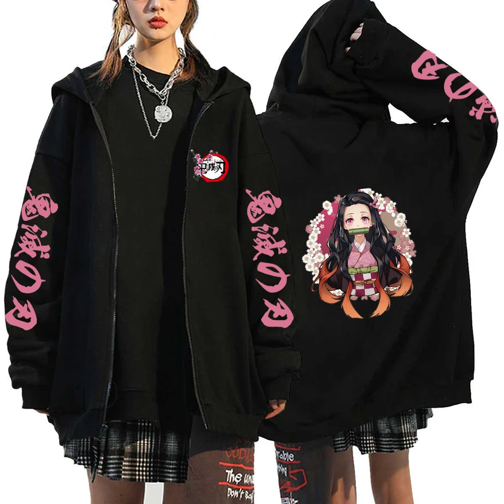 Demon Slayer Women's Hoodie – Y2K Anime Sweatshirt