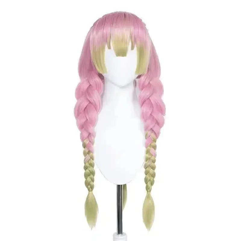 Mitsuri Kanroji Cosplay Wig – Demon Slayer Pink Green Wig