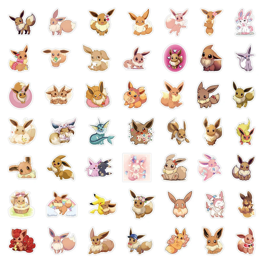 Eevee Pokémon Sticker Pack – Kawaii Decals