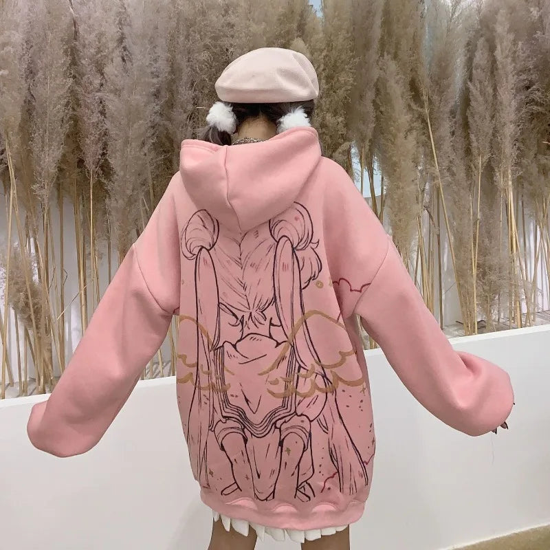 Usagi Tsukino Plush Hoodie – Sailor Moon Pink Jacket