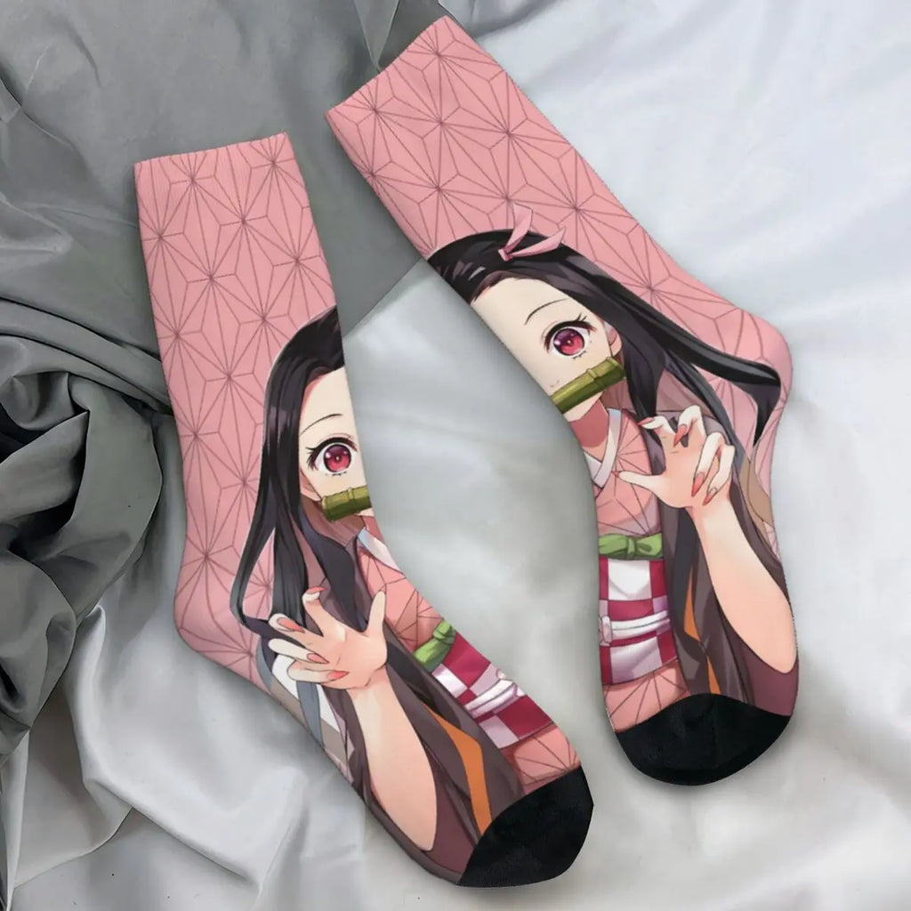 Demon Slayer Anime Crew Socks – Retro Pattern