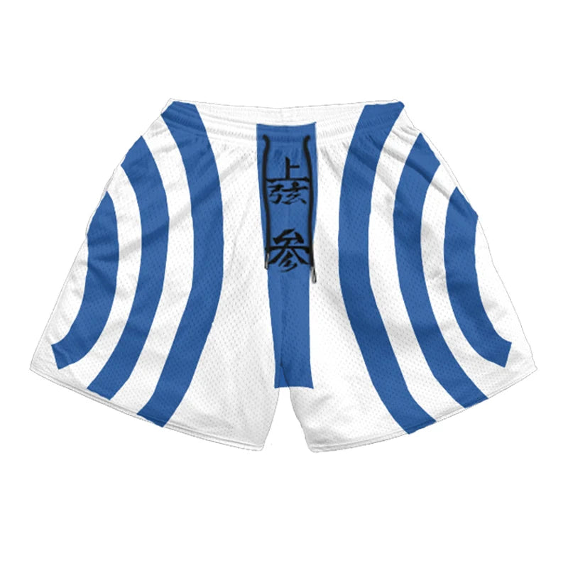 Anime 3D Print Gym Shorts with Pockets