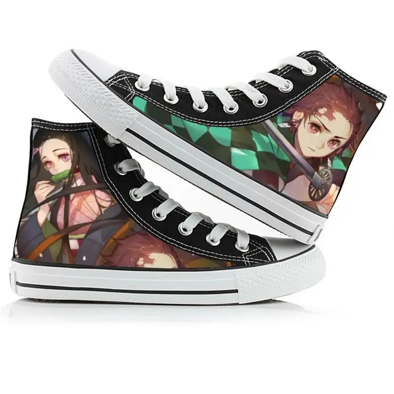Demon Slayer High-Top Sneakers – Hand-Painted Anime Shoes