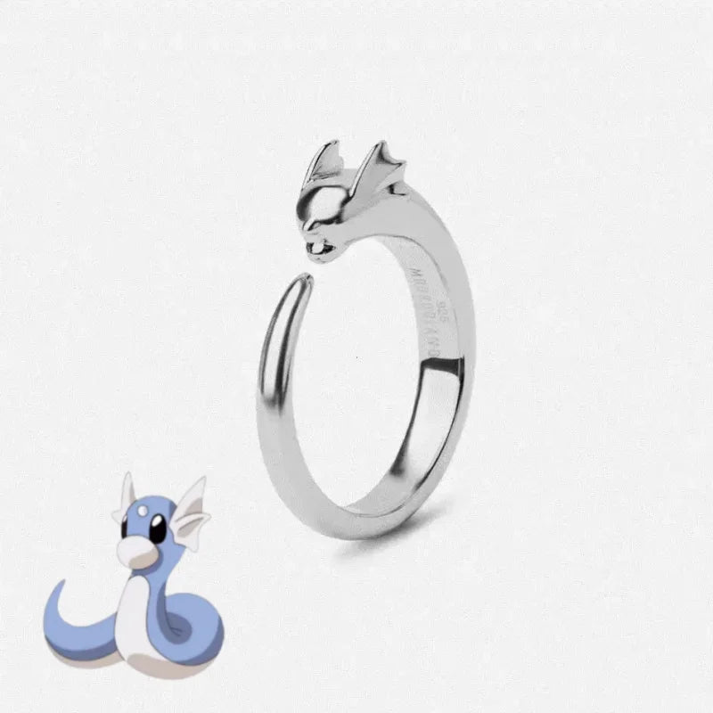 Dratini Adjustable Couple Ring – Pokémon S925 Silver