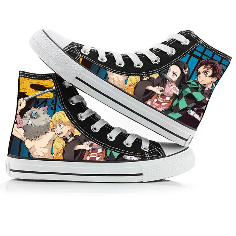 Demon Slayer High-Top Sneakers – Hand-Painted Anime Shoes