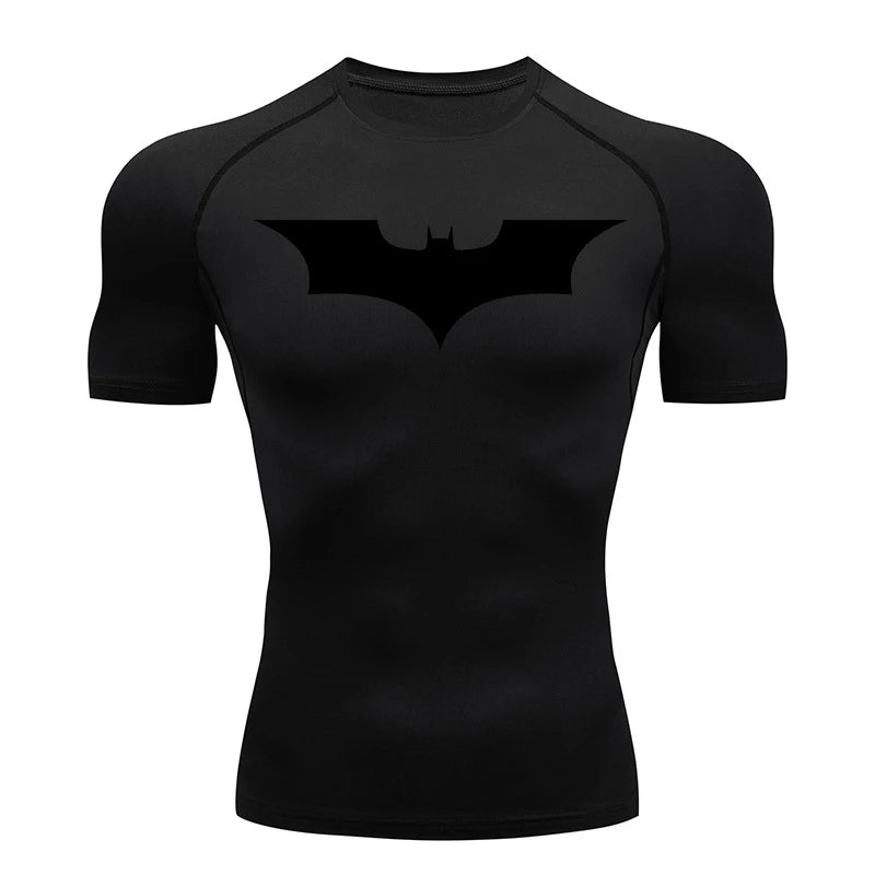 Bat Print Compression Gym Shirt – Quick Dry