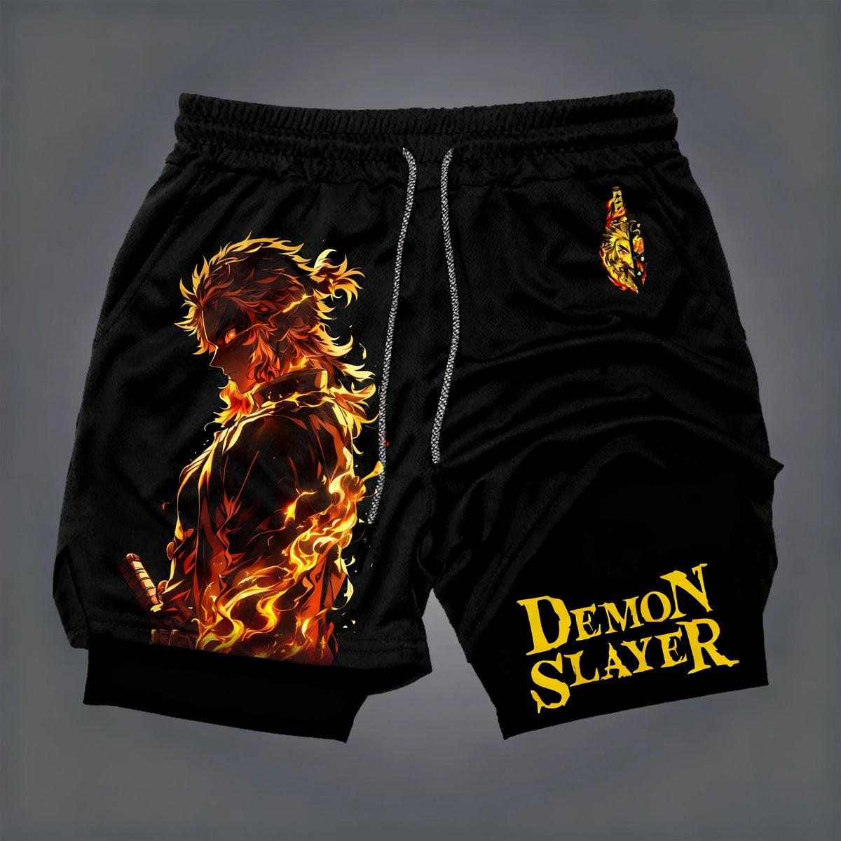 Demon Slayer 2-in-1 Printed Gym Shorts
