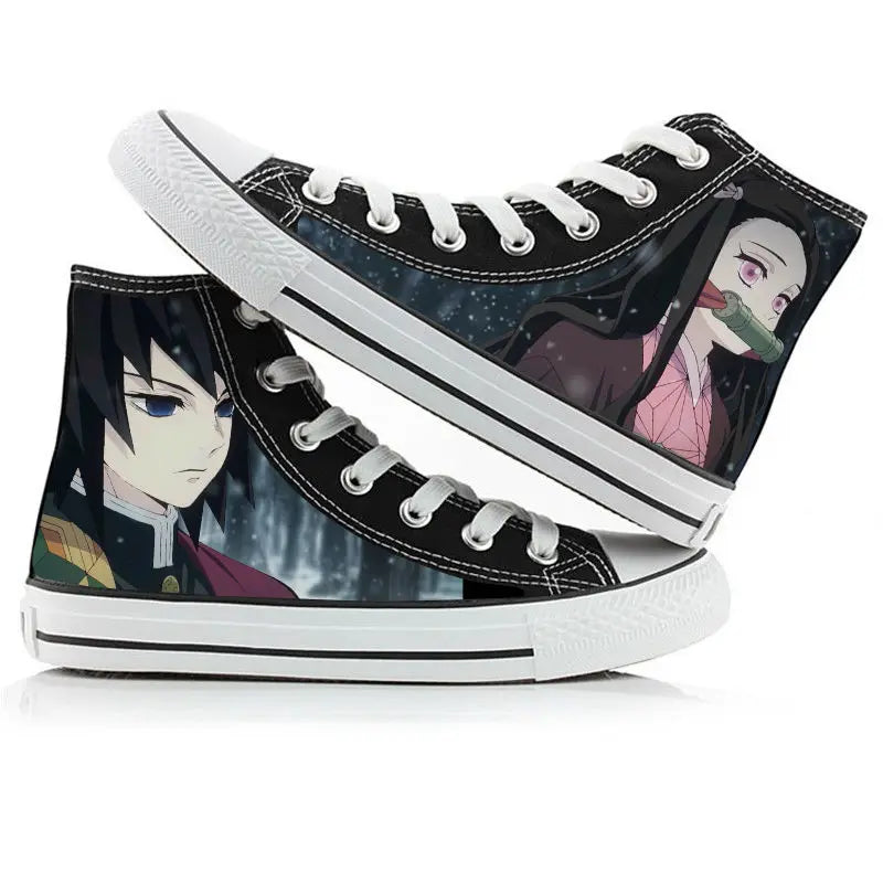 Demon Slayer High-Top Sneakers – Hand-Painted Anime Shoes
