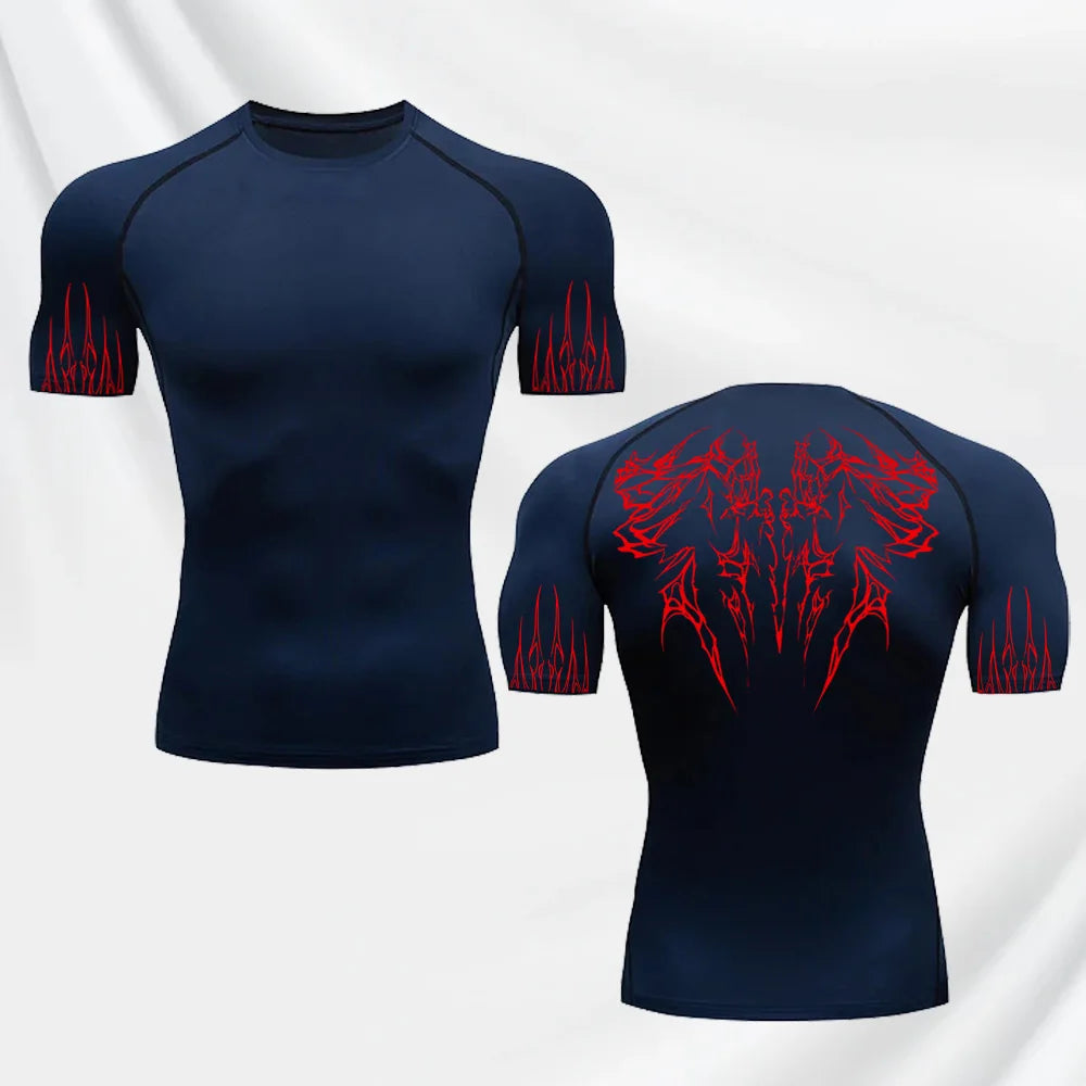 Gothic Print Gym T-Shirt – Quick Dry Sport Tee
