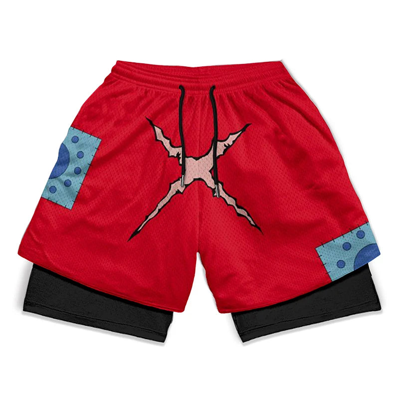 Anime 3D Print 2-in-1 Gym Shorts
