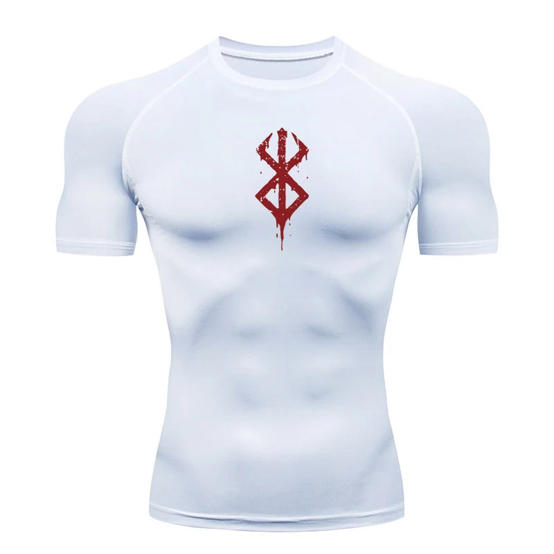 Anime Print Compression Gym Shirt – Quick Dry