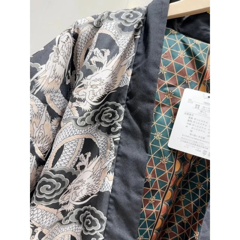 Japanese Hanten Winter Coat – Traditional Kimono Jacket