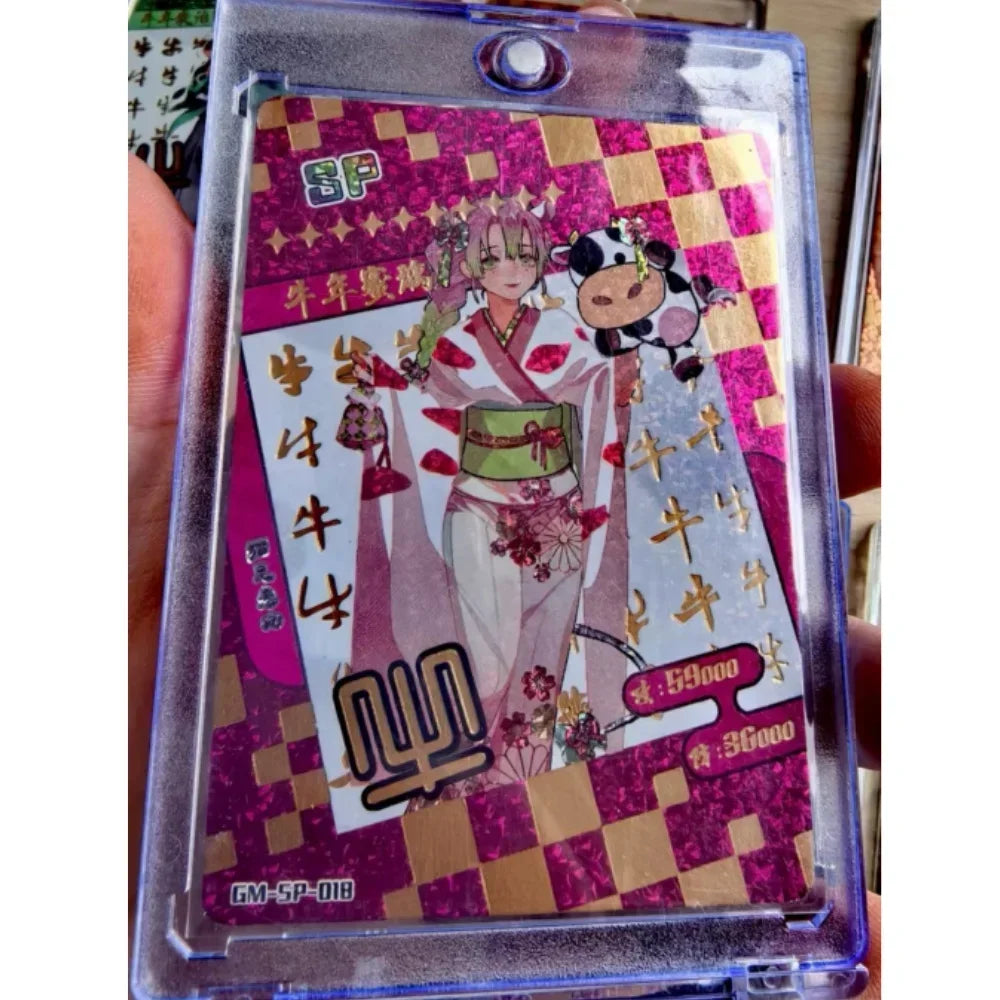 Anime Demon Slayer Kamado Nezuko Tanjiro Rengoku Kyojuro Kanroji Mitsuri Inosuke Zenitsu Game Collectible Card Toys