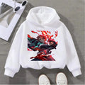 Stylish Kids Hoodie with Demon Slayer Tanjiro Flame Pattern, Cool Anime-Inspired Pullover for Boys/Girls