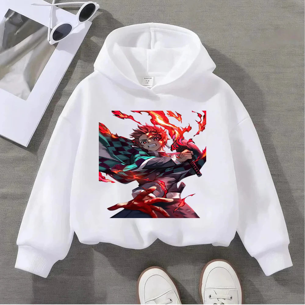 Tanjiro Flame Kids Hoodie – Demon Slayer Anime Pullover