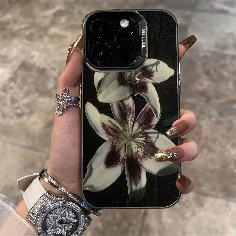 Painted Lily Flower iPhone Case – Hard Cover
