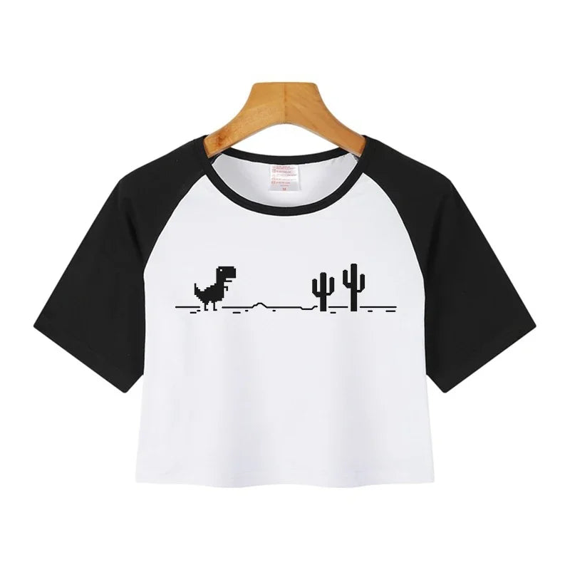Anime Graphic Crop Top – Y2K Harajuku Tee