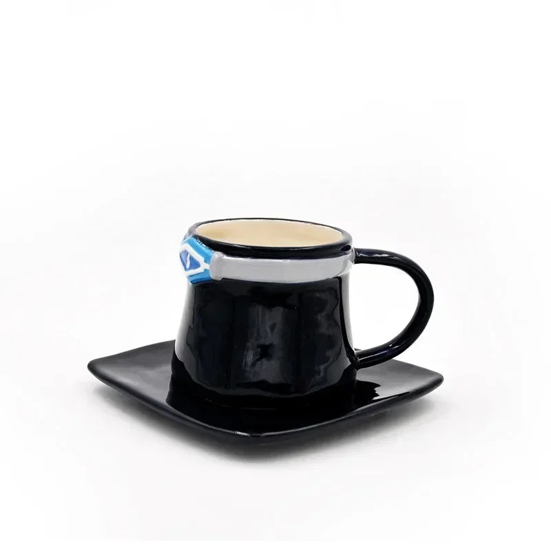 Upside-Down Hat Mug & Saucer – Creative Coffee Cup