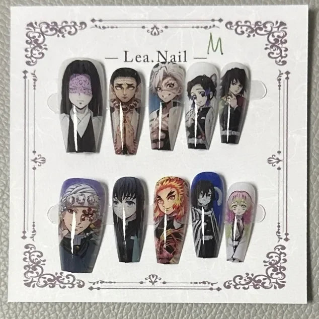 Demon Slayer Nail Art Stickers – Nezuko, Tanjiro & Mitsuri