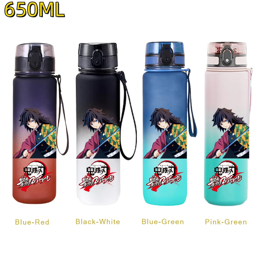 650ML Demon Slayer Kamado Tanjiro Water Bottle Kamado Nezuko Kochou Shinobu Fitness Drink Bottle Kettle Travel Office Jugs