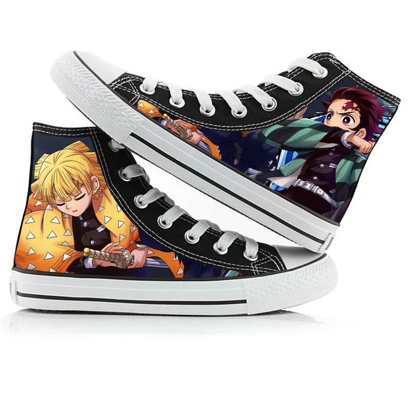 Demon Slayer High-Top Sneakers – Hand-Painted Anime Shoes