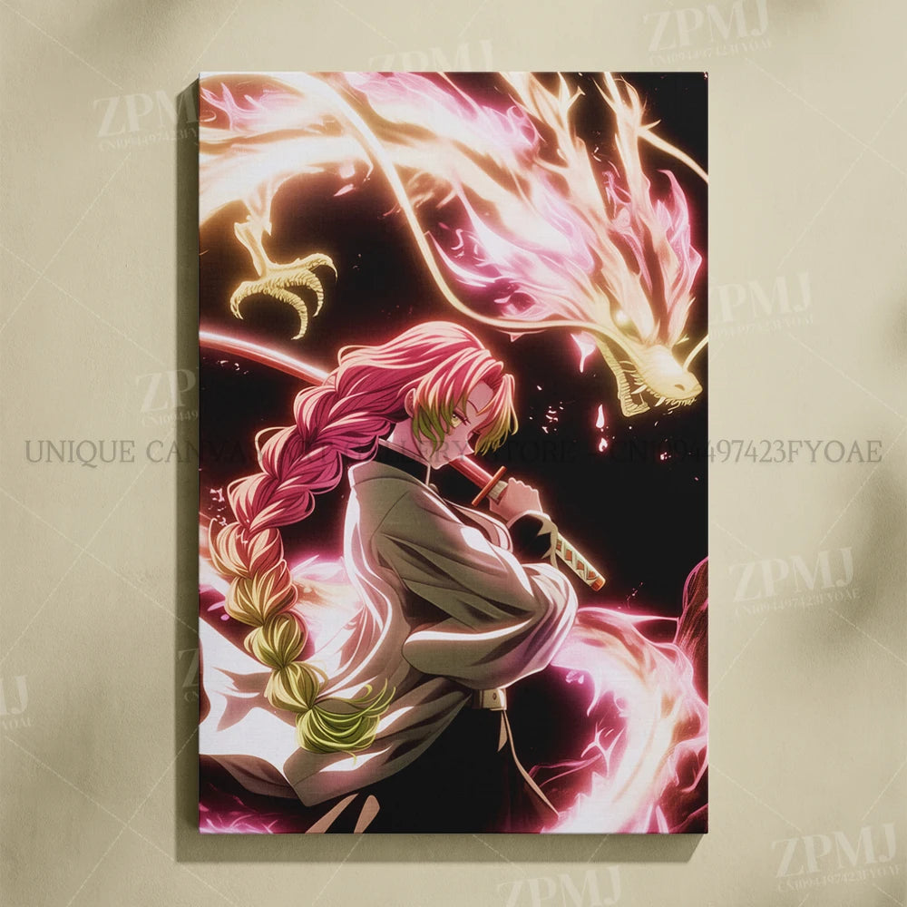 Demon Slayer Poster Art – Anime Canvas Wall Print