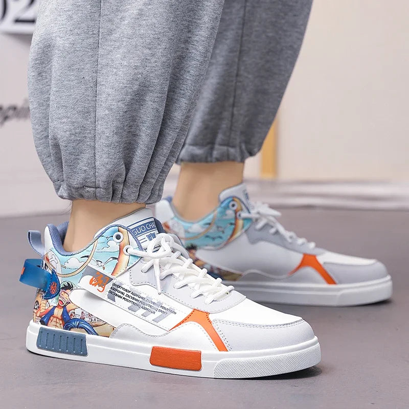 Anime High-Top Sneakers – Men's Casual Shoes