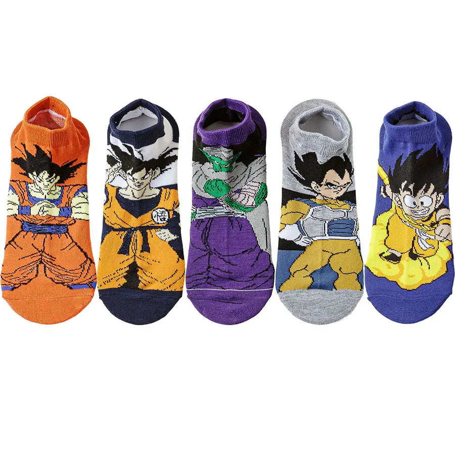 Anime Ankle Socks – 5 Pairs Cartoon Pack