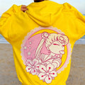 Sailor Moon Kawaii Pink Hoodie – Moon & Flower Print