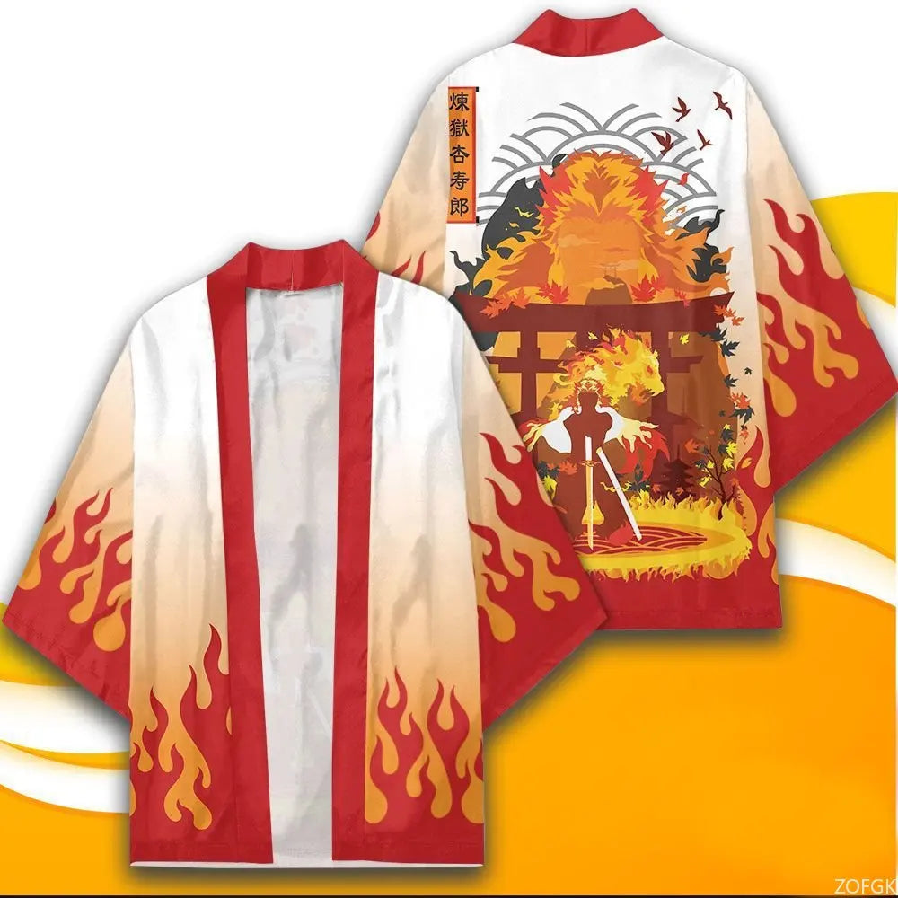 Tanjiro & Nezuko Haori Kimono – Demon Slayer Cosplay Cardigan