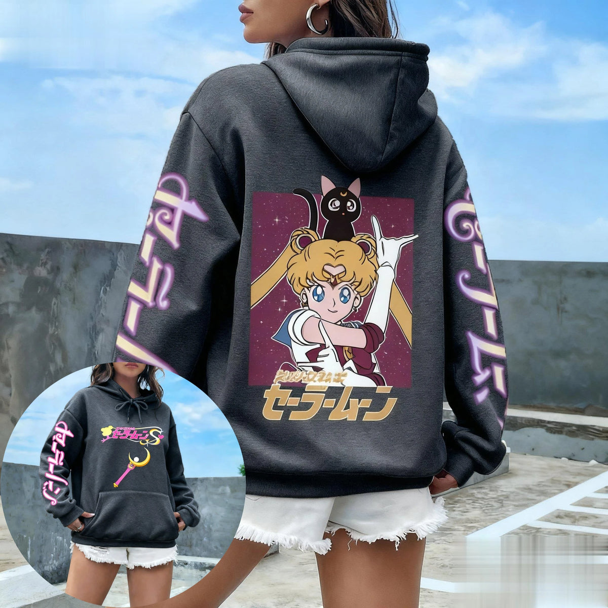 Sailor Moon Anime Hoodie – Japanese Print Sweatshirt