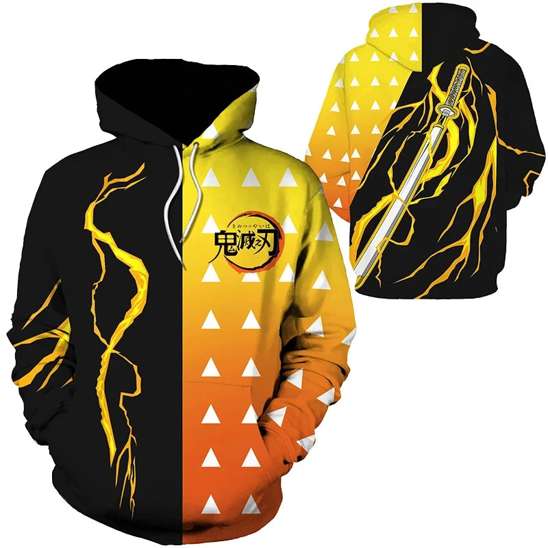 Anime 3D Print Oversized Hoodie – Y2K Pullover